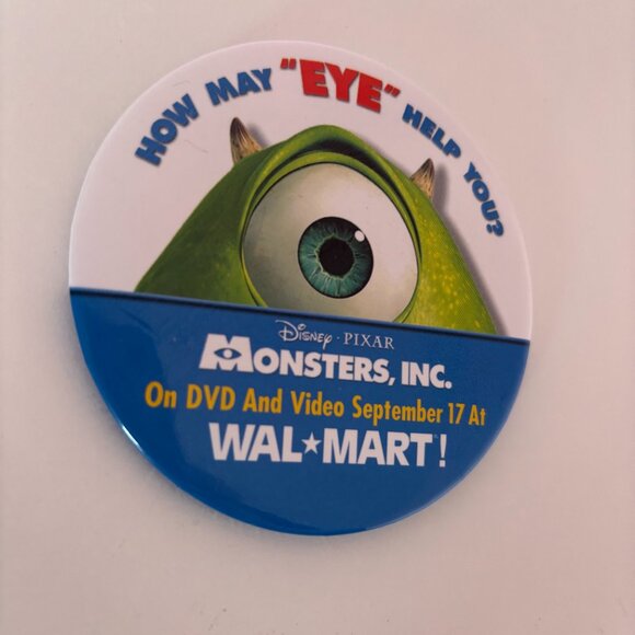 Monsters Inc Walmart Promo Button - Picture 4 of 6